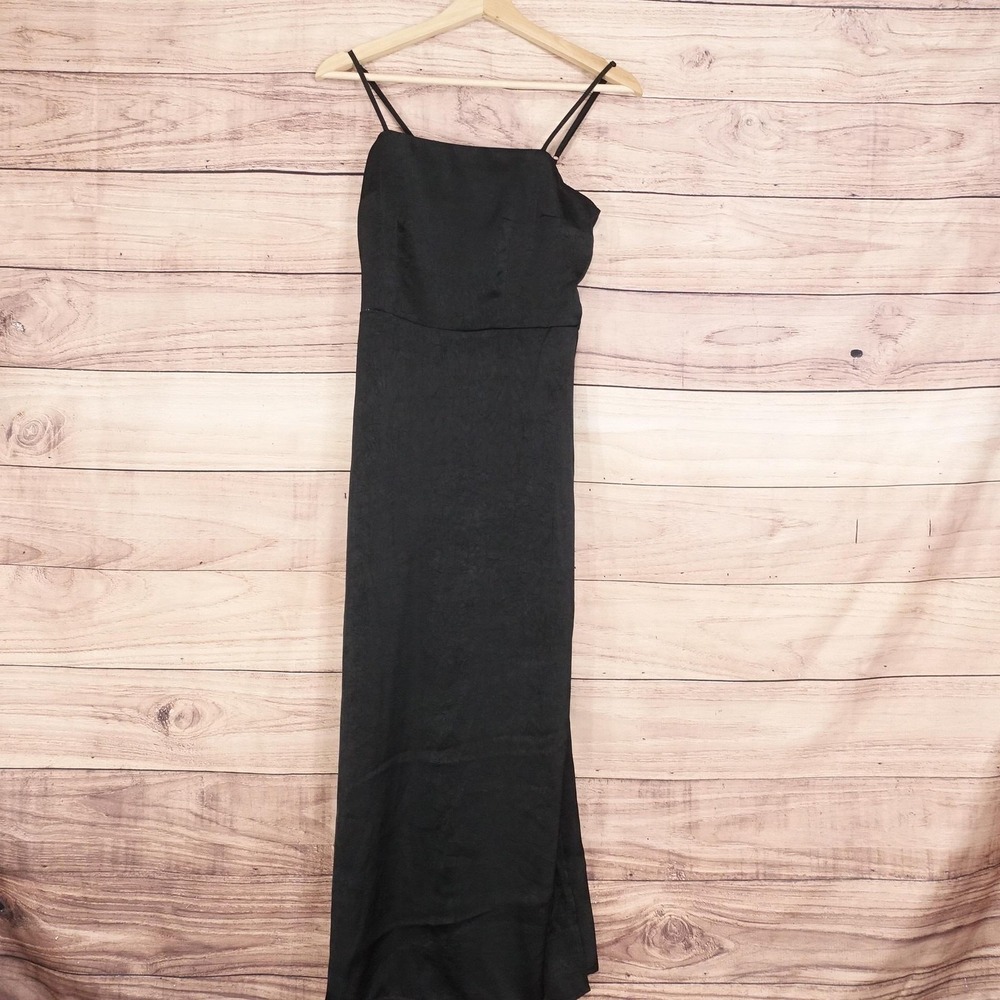 New! A New Day Dress Womens XS Black Slip Maxi Square Neck Lined Party Cocktail